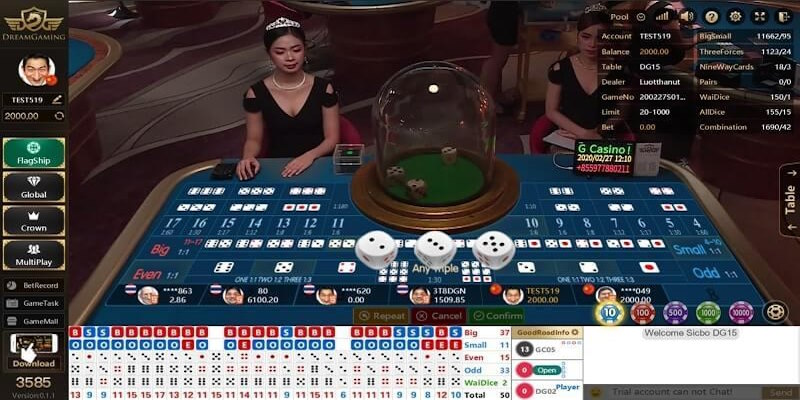 Chơi Sicbo tại DG Casino